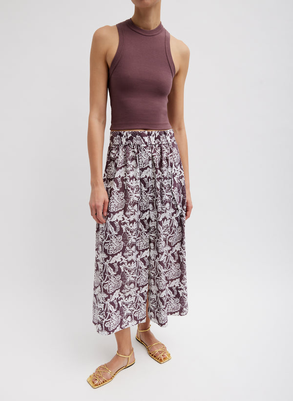 Recycled Nylon Batik Full Skirt - Cinnamon Multi-1