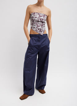 Garment Dyed Silky Cotton Sid Pant Navy-7