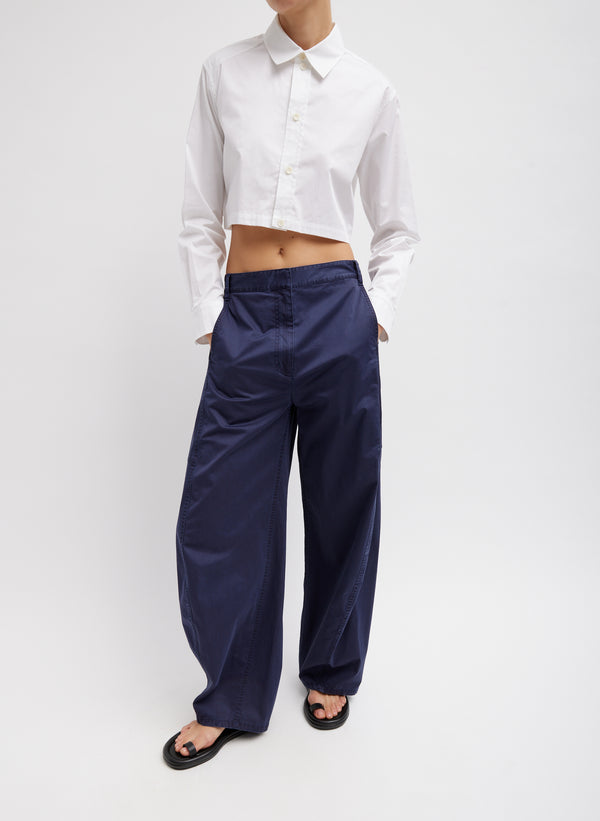 Garment Dyed Silky Cotton Sid Pant - Navy-2