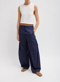 Garment Dyed Silky Cotton Sid Pant Navy-6