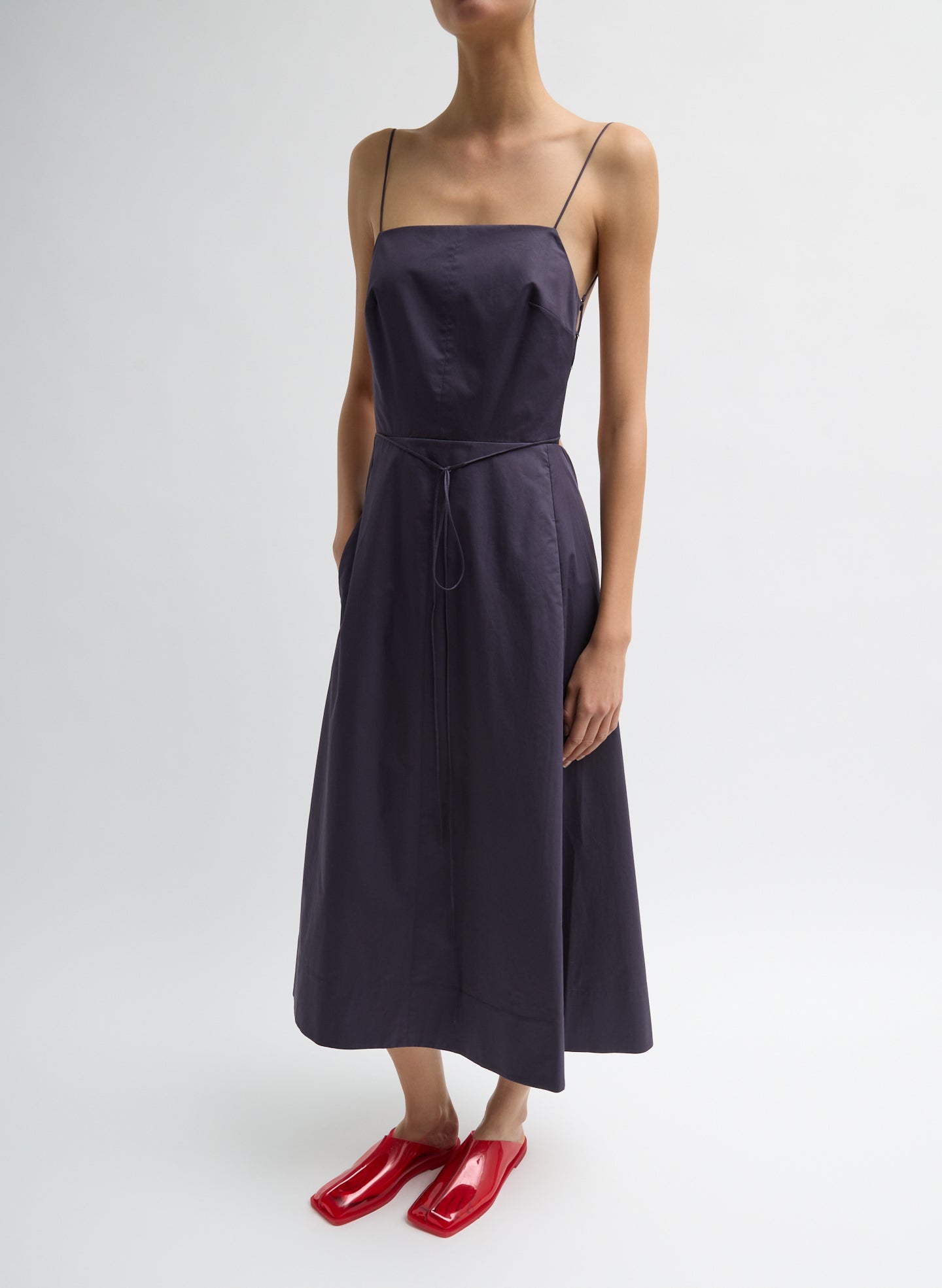 Eco Poplin Strappy Dress  Tibi Official