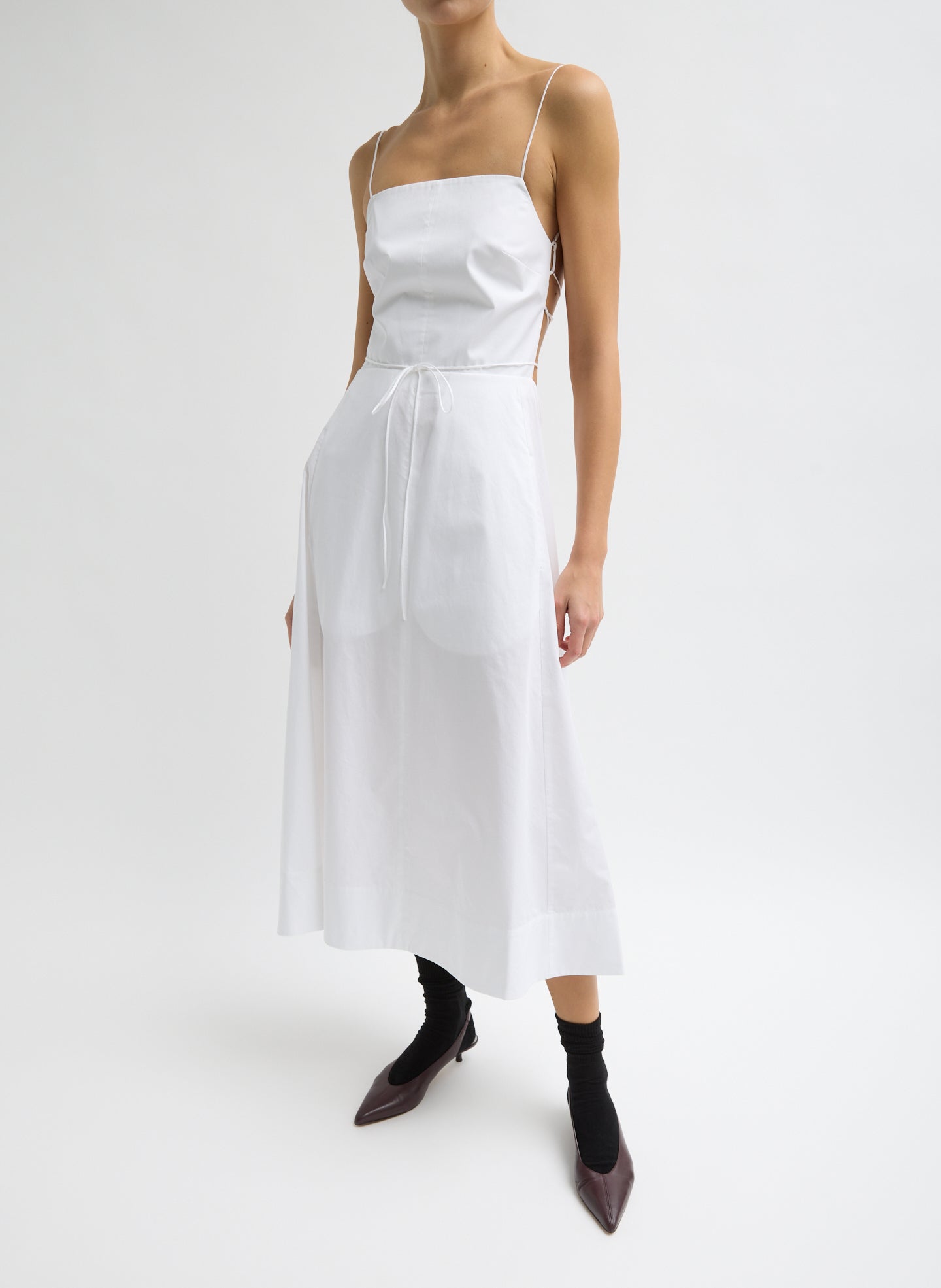 Eco Poplin Strappy Dress White / 12 / U125EC1532