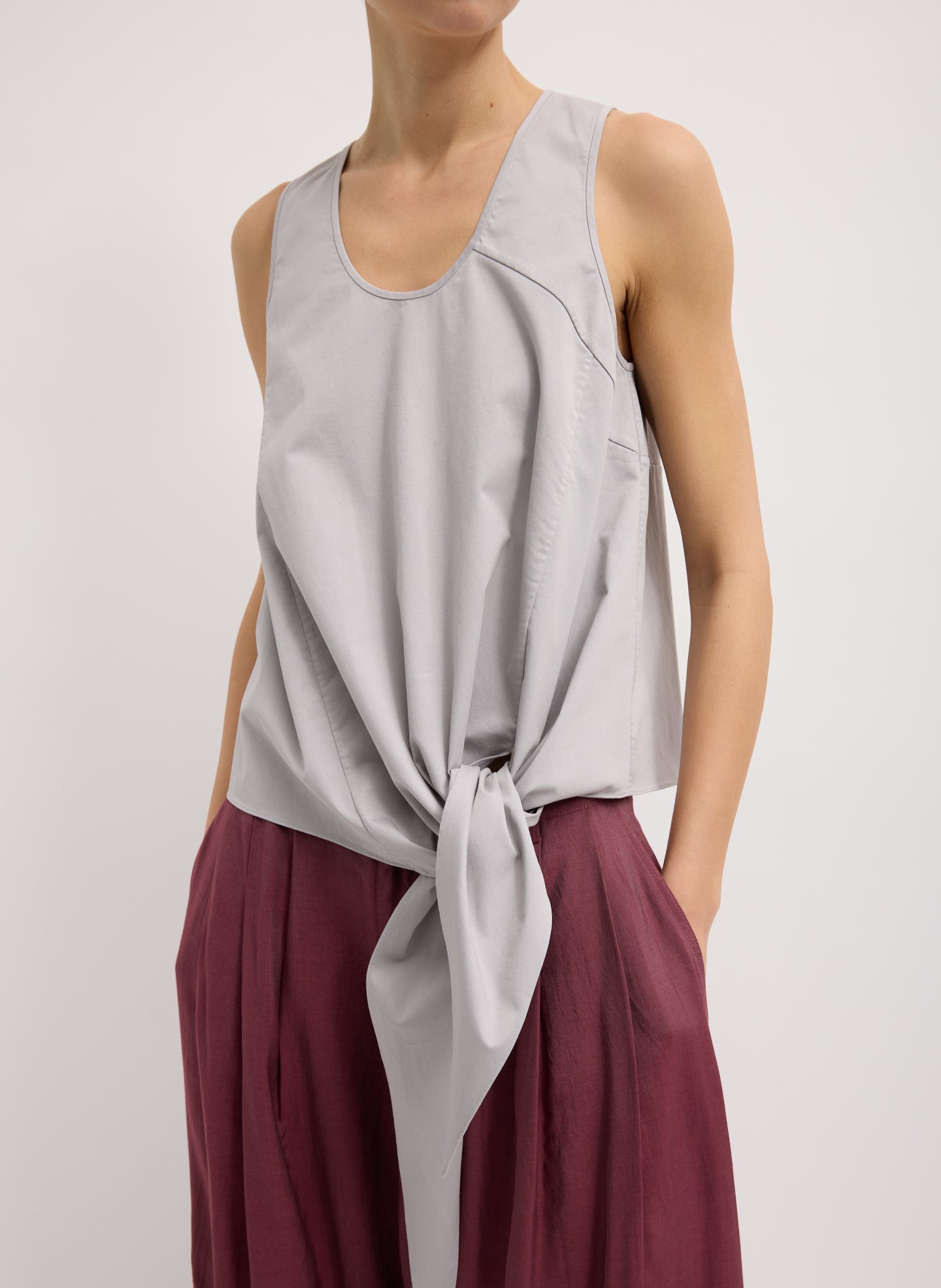 Crystal Silk Tie-Front Top