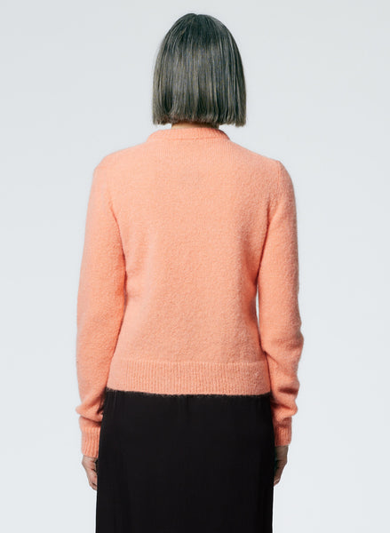 Soft Mohair Shrunken Crewneck Pullover