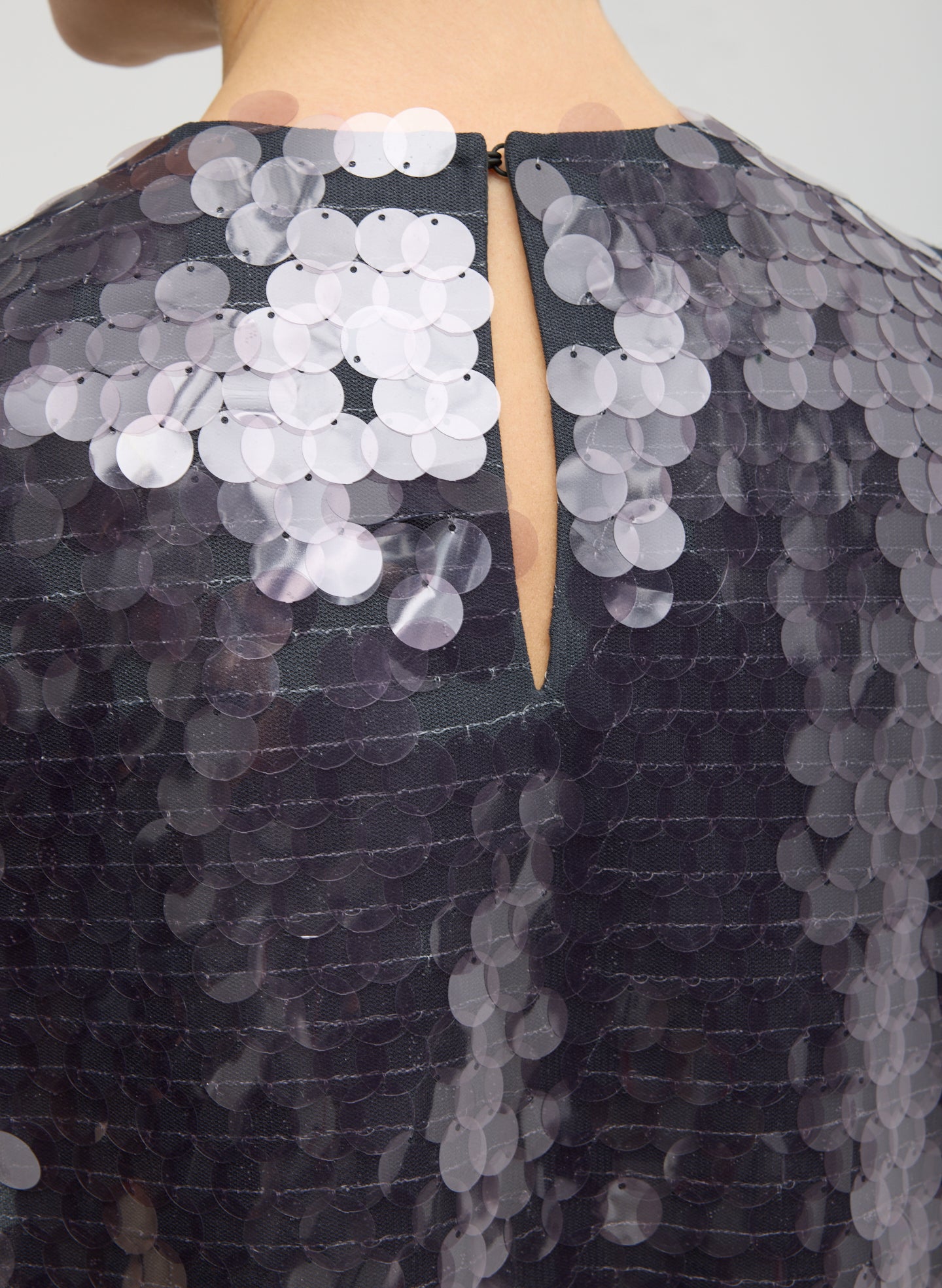 Lavender Grey Pastille Bib Top - closeup of back closure detail