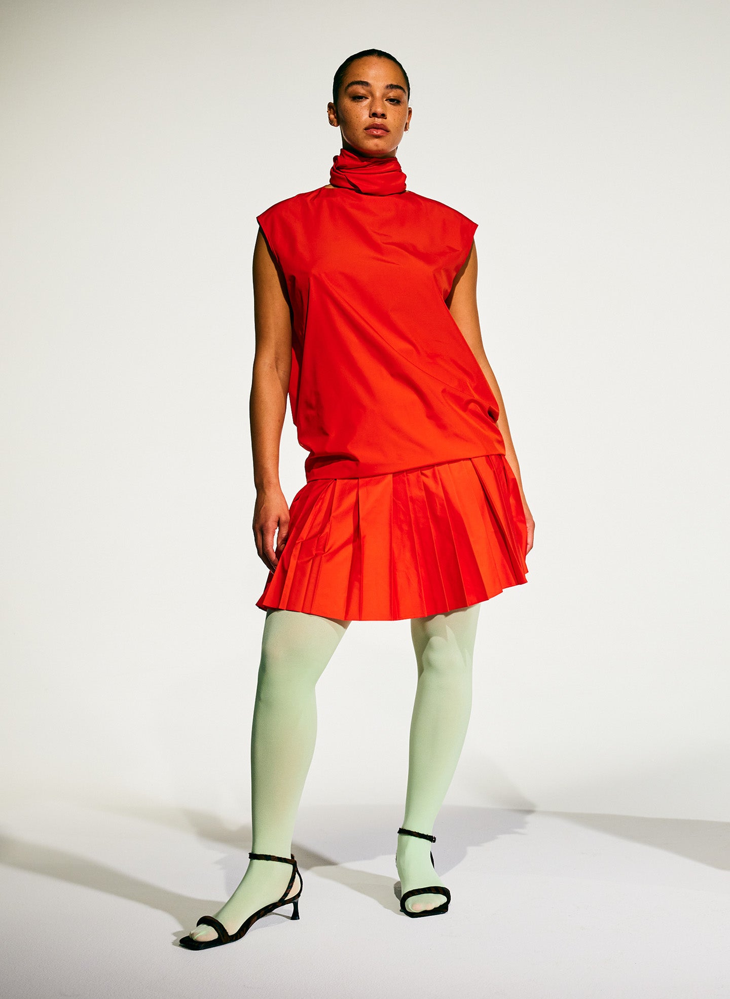 Italian Sporty Nylon Sleeveless Cocoon Top