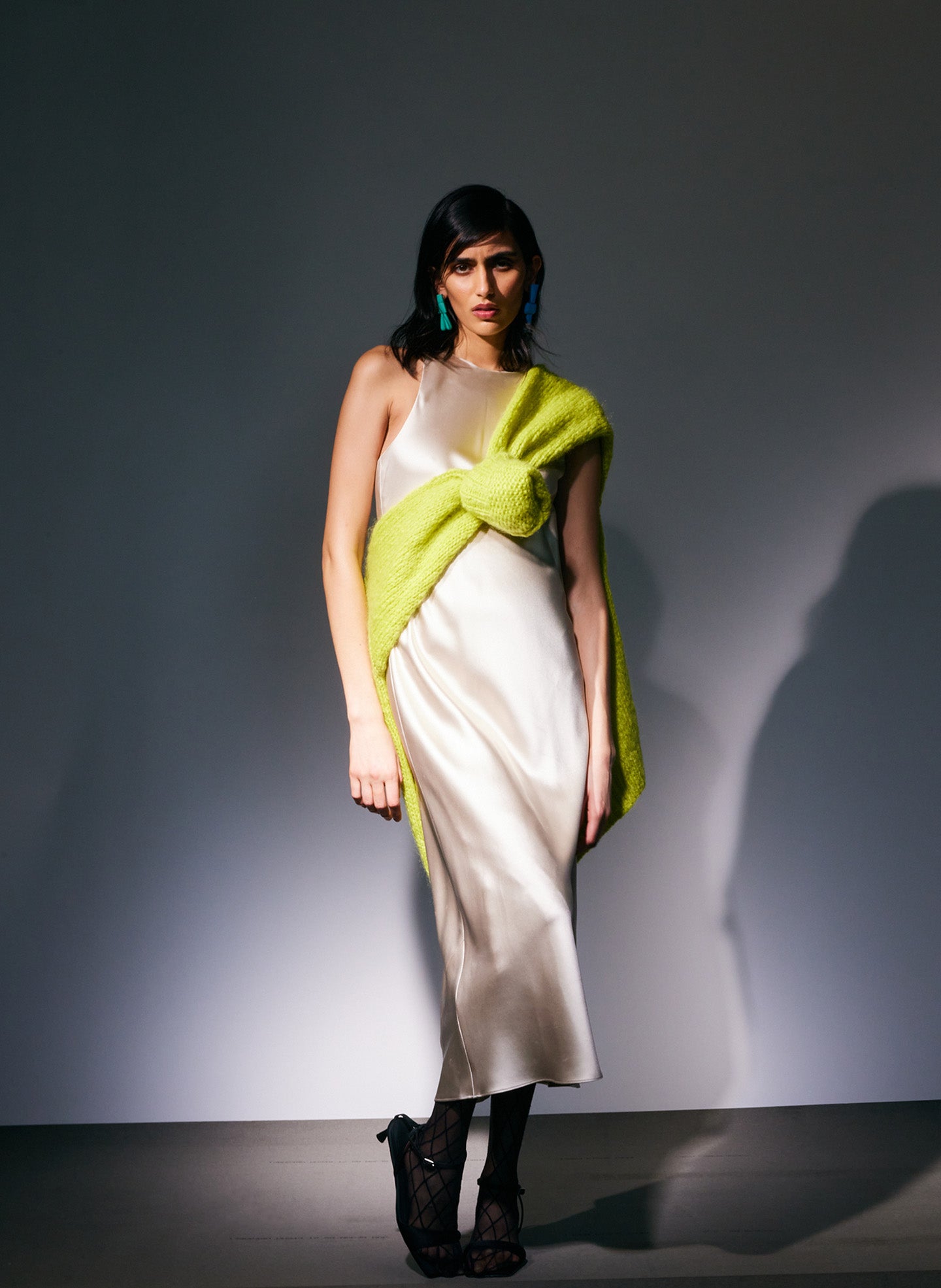 Heavy Satin Midi Bias Dress