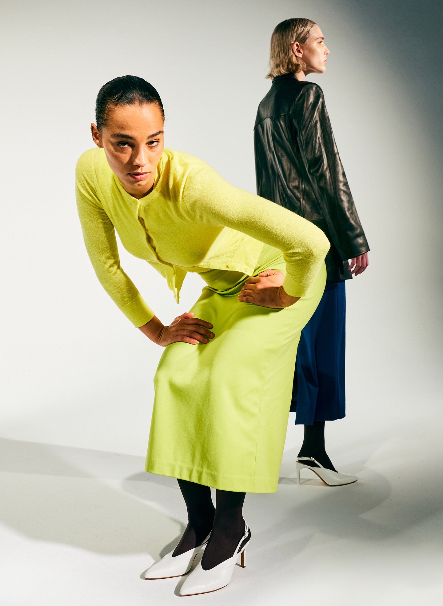 Skinlike Mercerized Wool Shrunken Cardigan