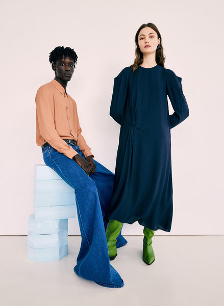 Tibi new arrivals navy dress