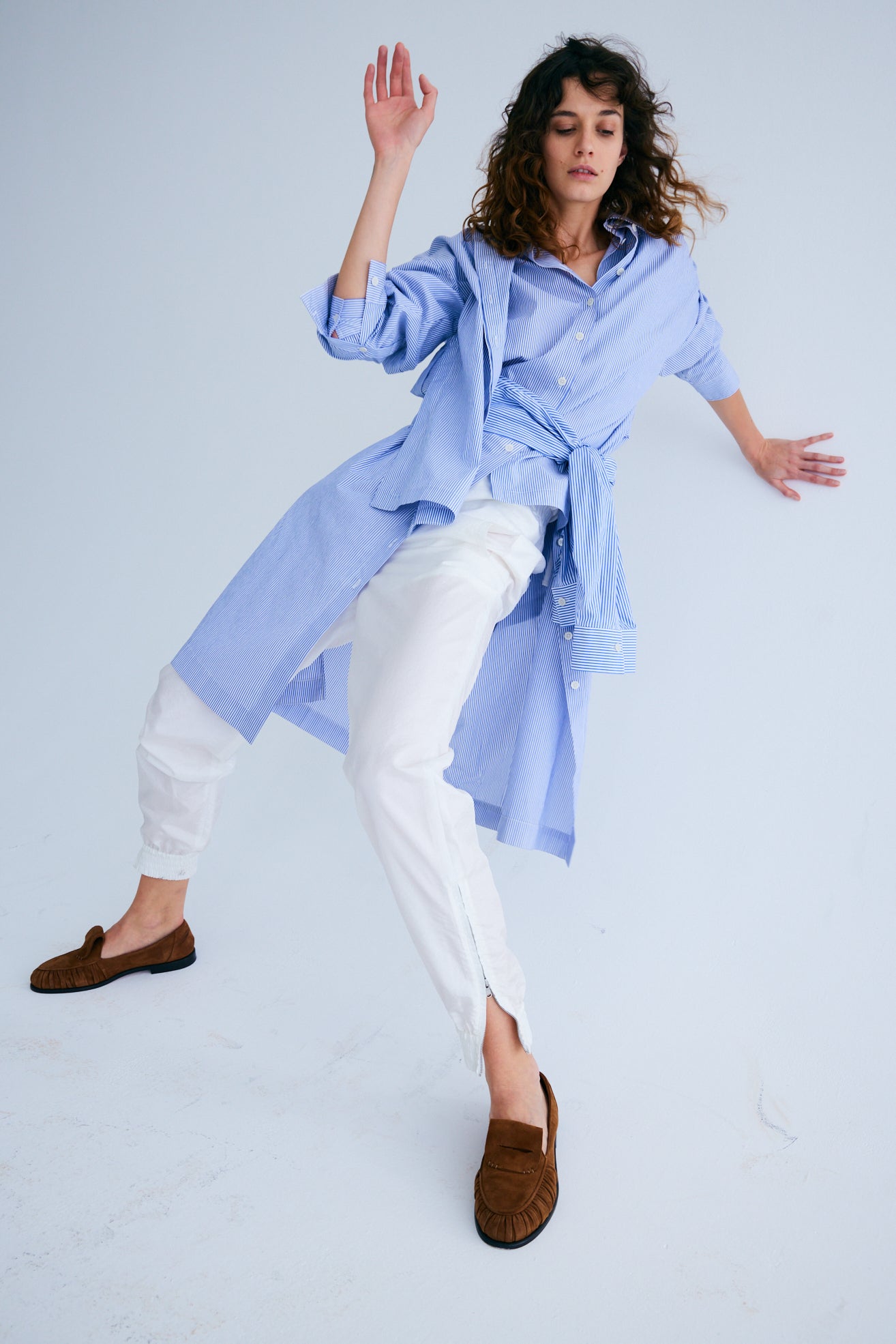 Striped Shirting Shirtdress