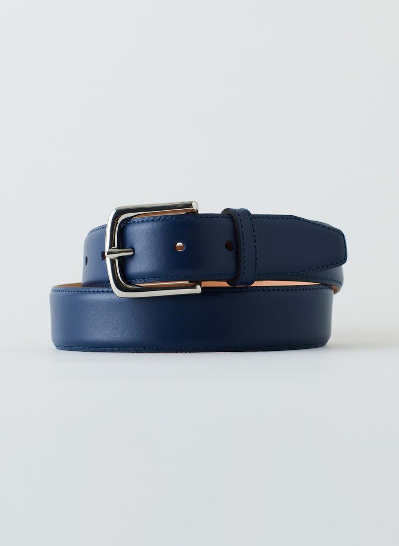 Classic Men's Leather Belt Ultramarine Blue-1