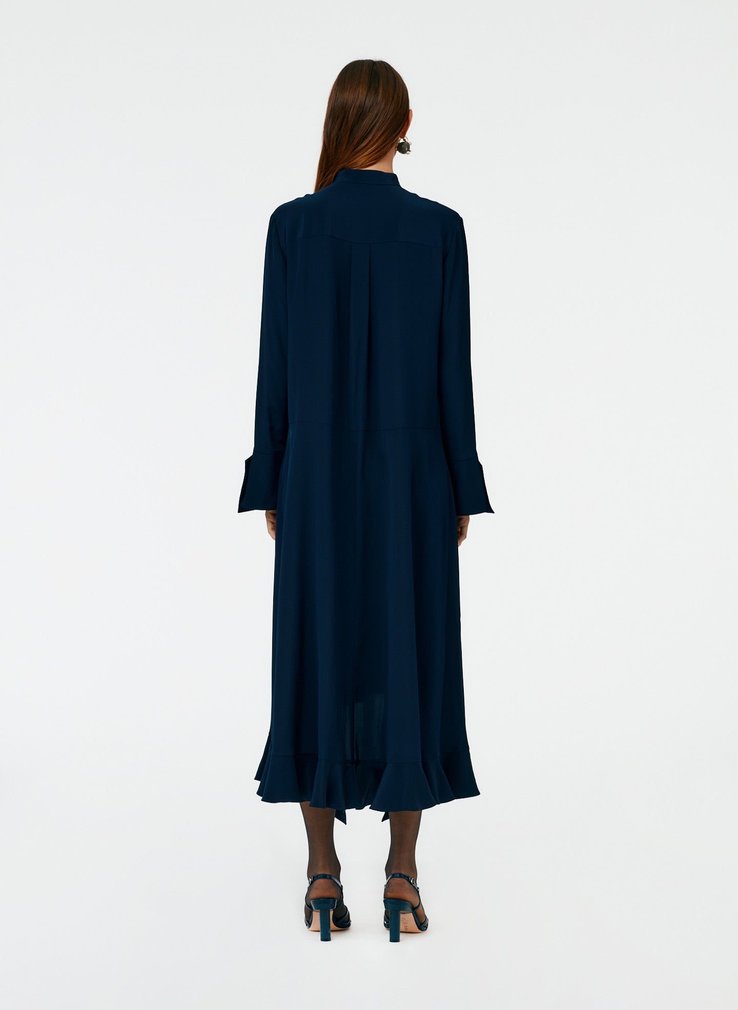Eco Silk Detached Ruffle Shirtdress