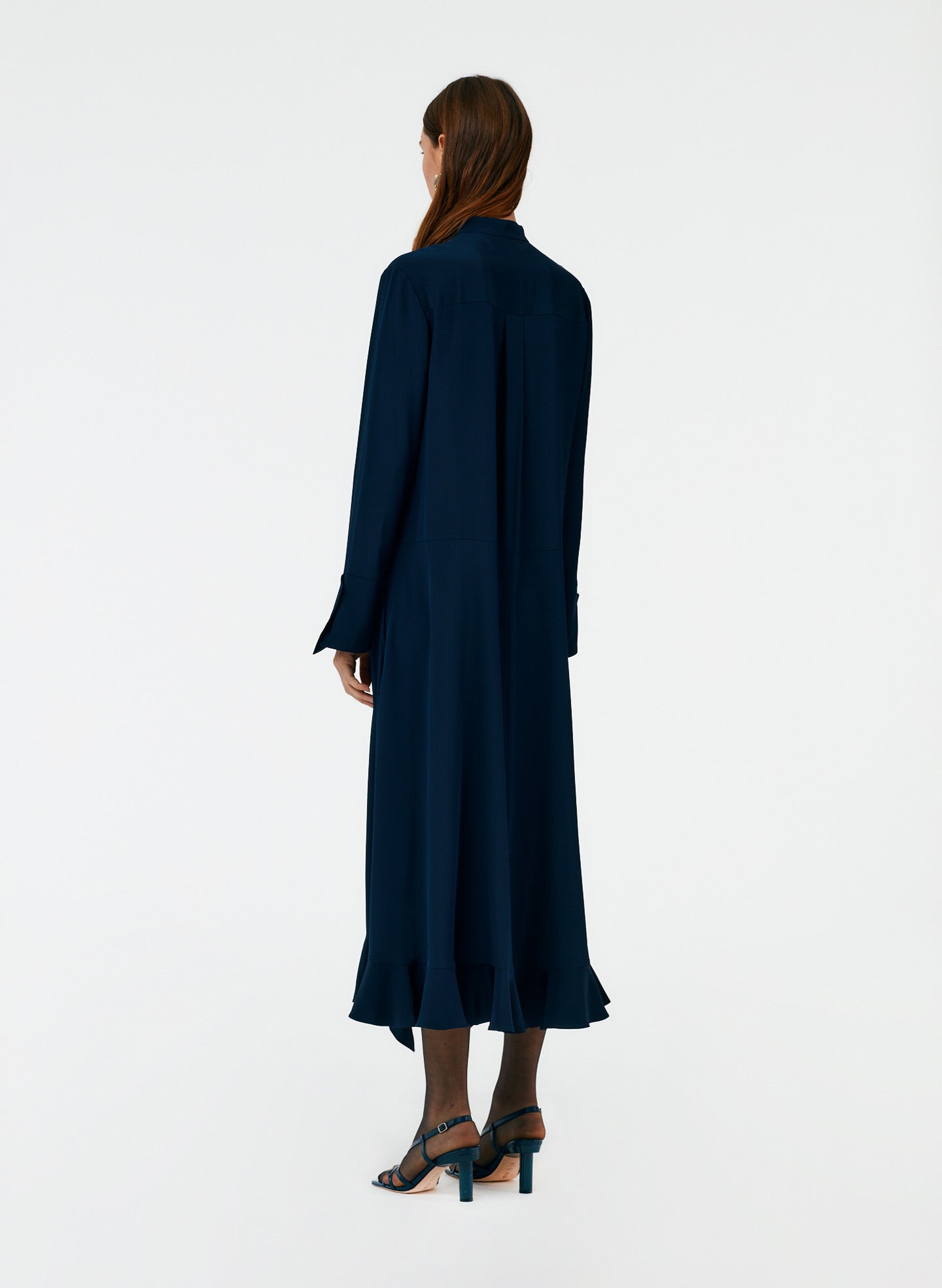 Eco Silk Detached Ruffle Shirtdress