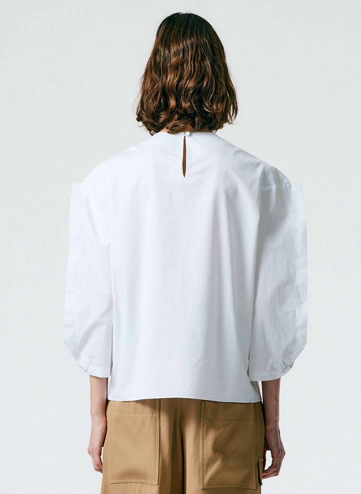 Lightweight Cotton Sateen Square Sleeve Top