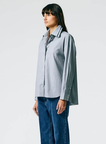 Micro Stripe Double Collar Shirt