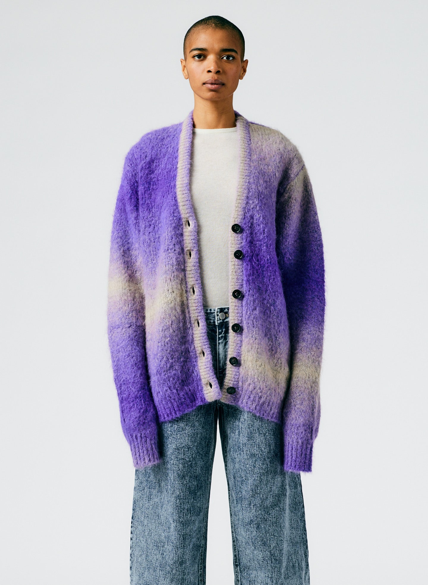 Ombre Superfine Alpaca Grandpa Cardigan – Tibi Official