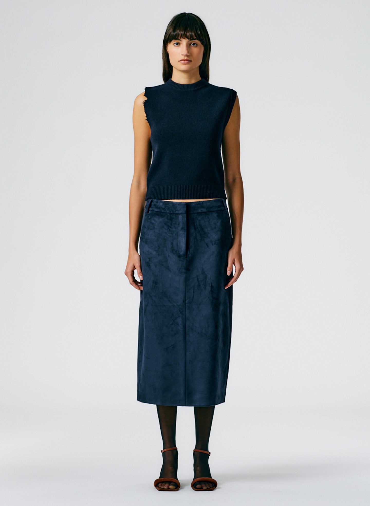 Ultrasuede Midi Trouser Skirt