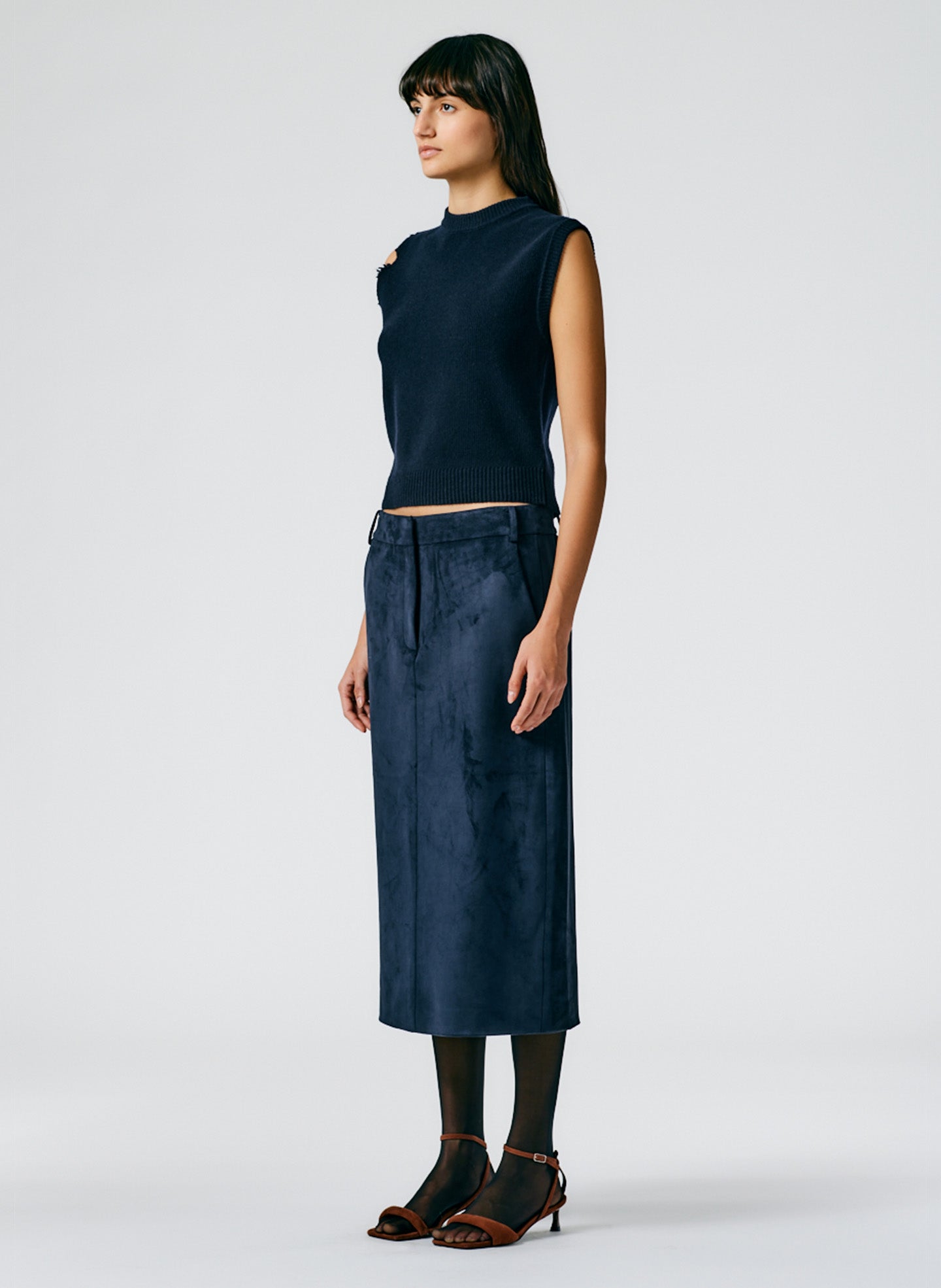 Ultrasuede Midi Trouser Skirt