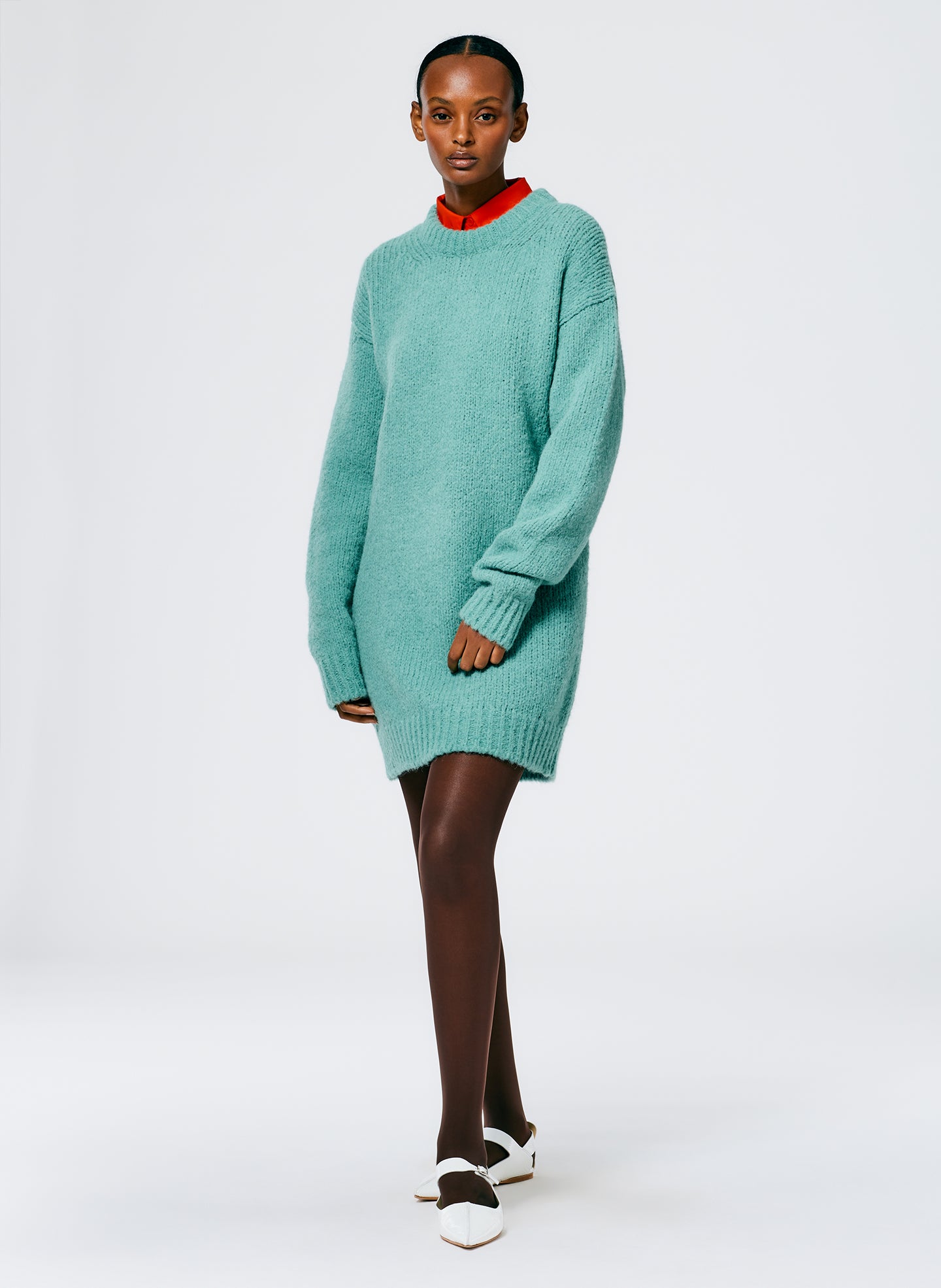 Airy Alpaca Easy Dress Fern Green / Xs / R122AS6450 Airy Alpaca Easy Dress Fern Green / Xs / R122AS6450