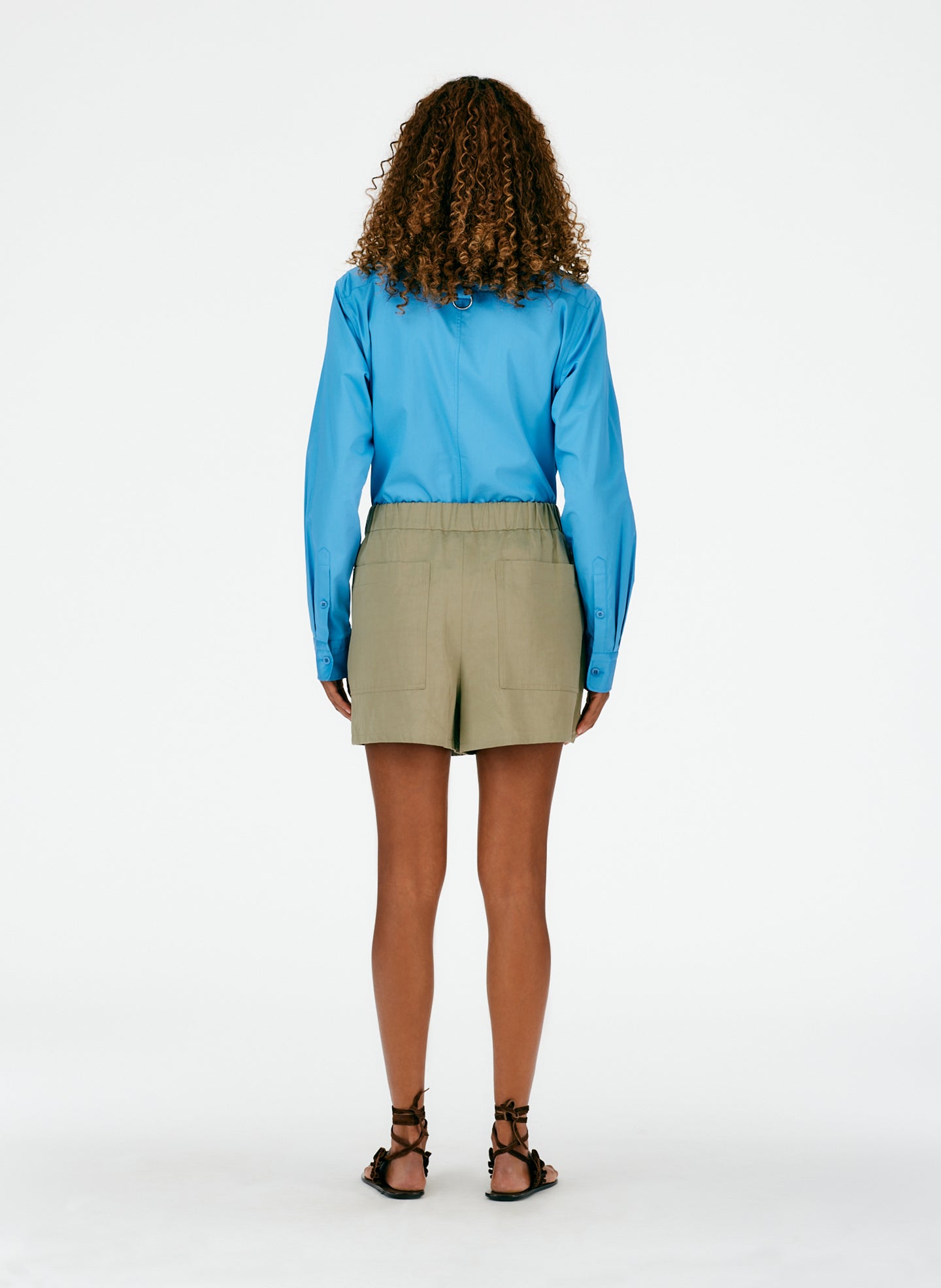 Cotton Linen Sateen Pull On Shorts