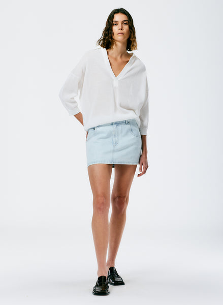 Louis Vuitton Bleached Denim Mini Skirt , White, 34