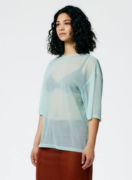 Sheer Gauze Long Sleeve Top With Pintuck Detail – Tibi Official