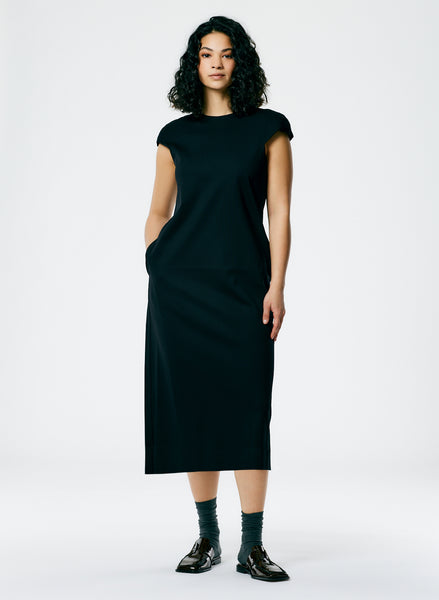 Compact Ultra Stretch Knit V-Neck Godet Dress – Tibi Official
