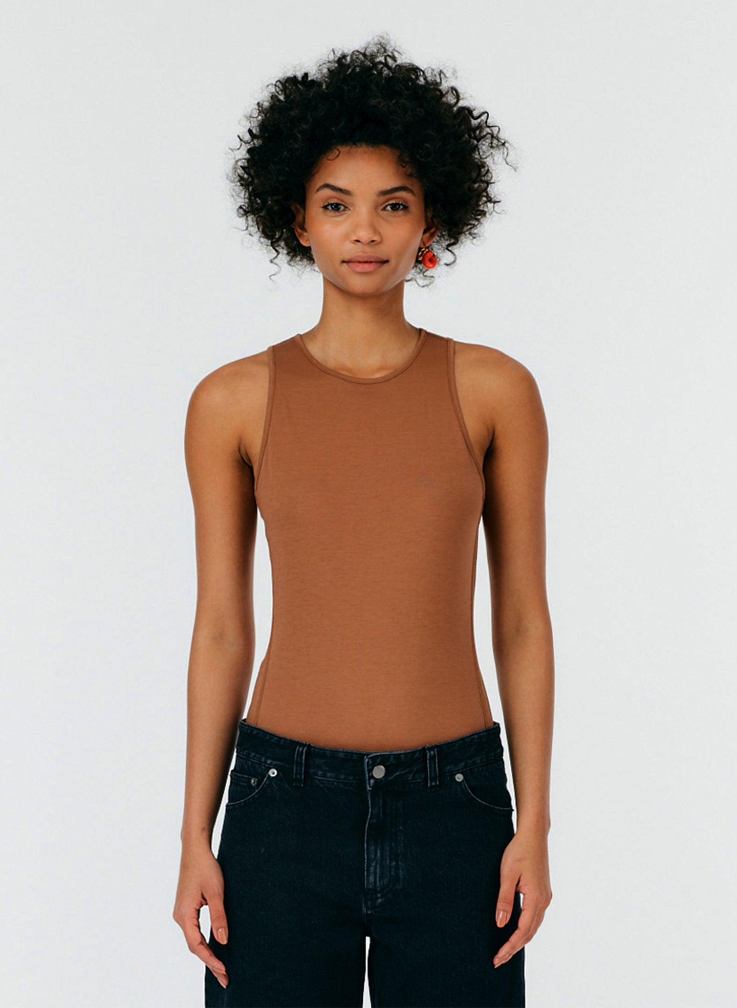 T-Shirt Crewneck Racerback Bodysuit - Sienna-01