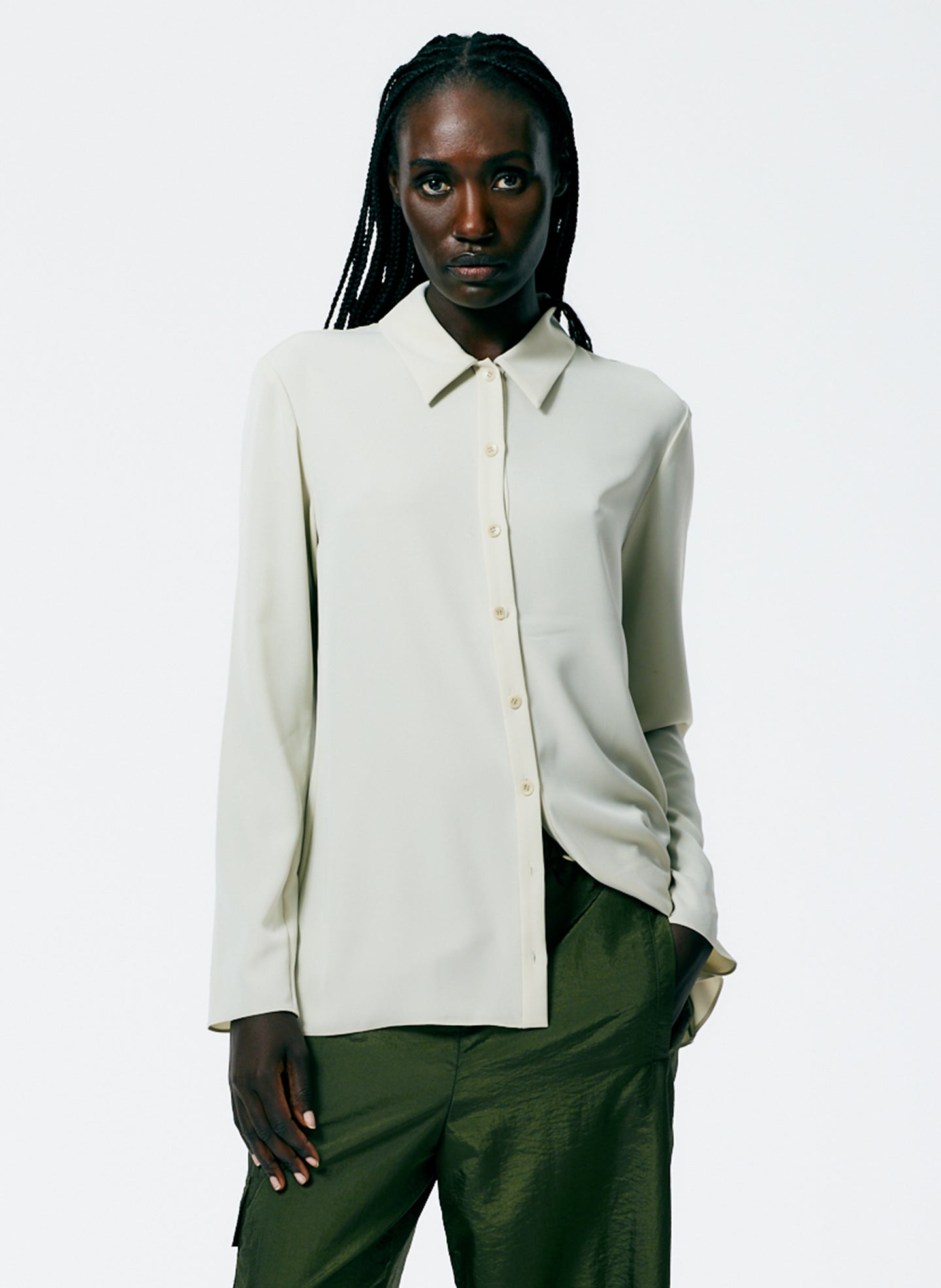 Tibi White Button retailer Up Shirt