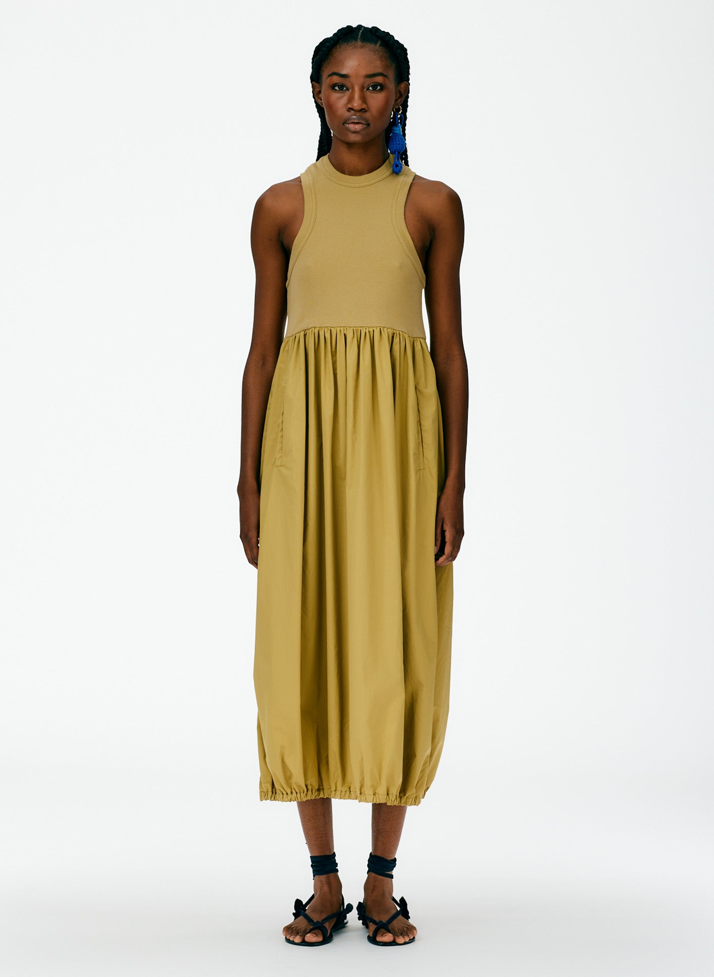 Ribbed Tank Balloon Dress – Tibi Official