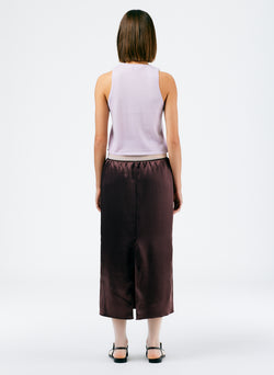 Summer Satin Slip Skirt Dark Brown-3