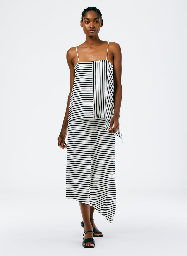 Identity Stripe Pencil Skirt - Black Multi-1