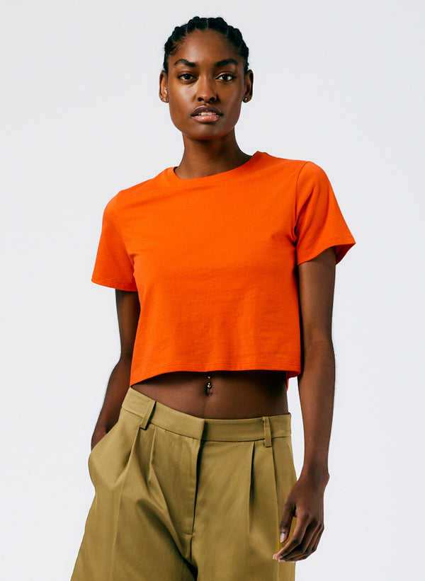 Cropped Baby T-Shirt - Poppy Red-1