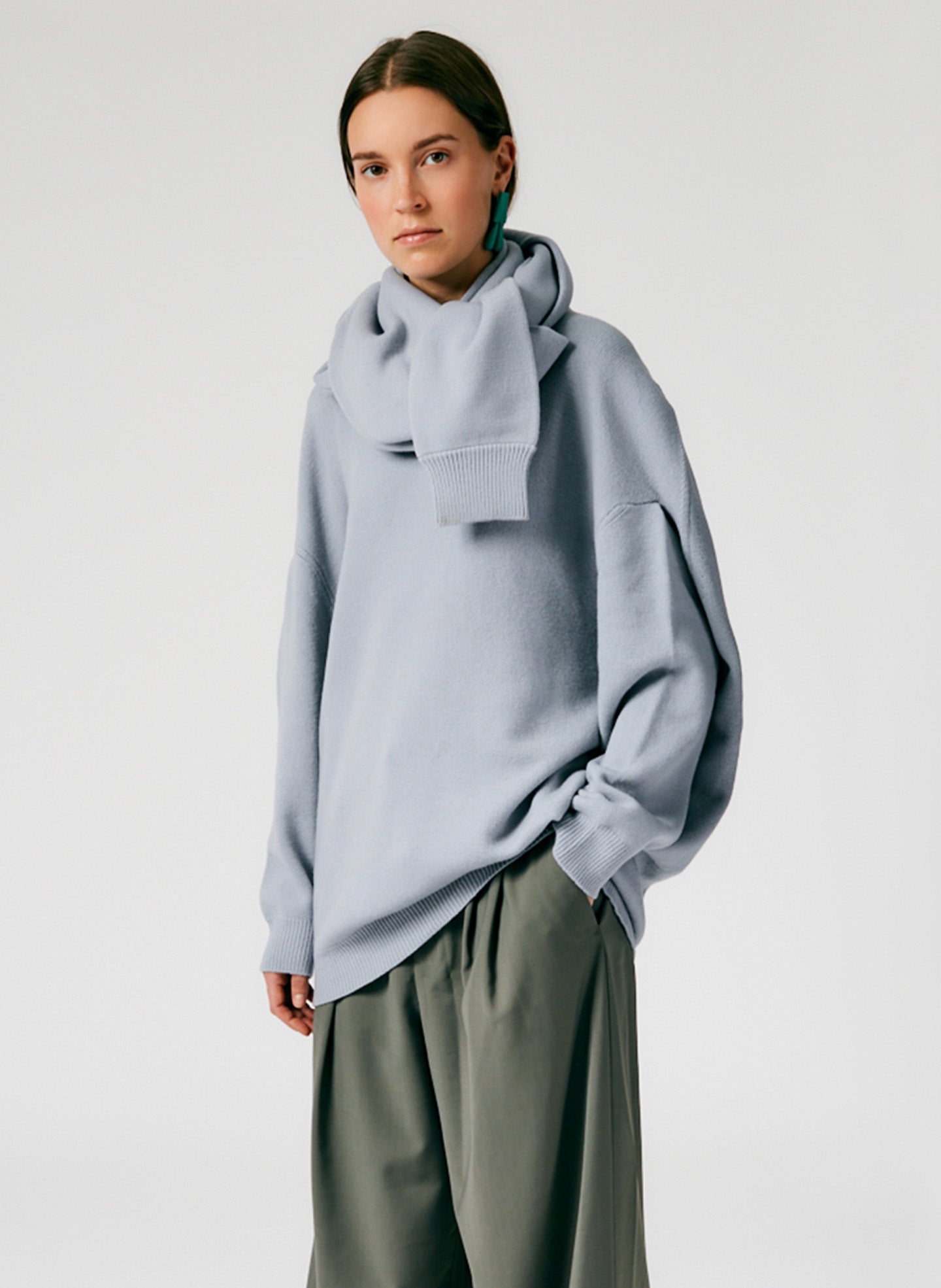 Airy Extrafine Wool Circular Origami Pullover