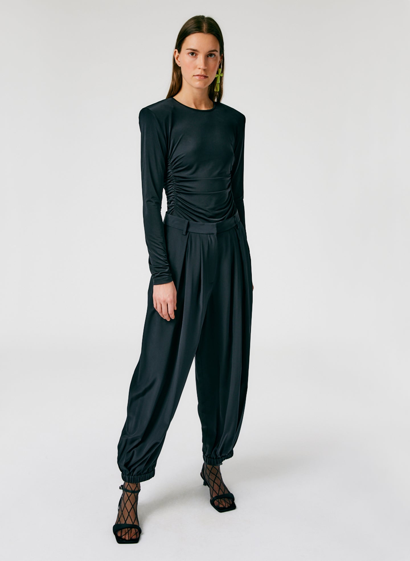 Eden Baloon Pants With Detachable Peplum - orange