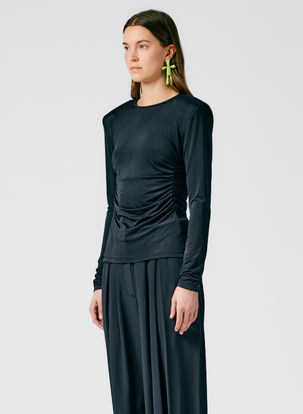 Tibi sculpted shoulder sweatshirt clearance
