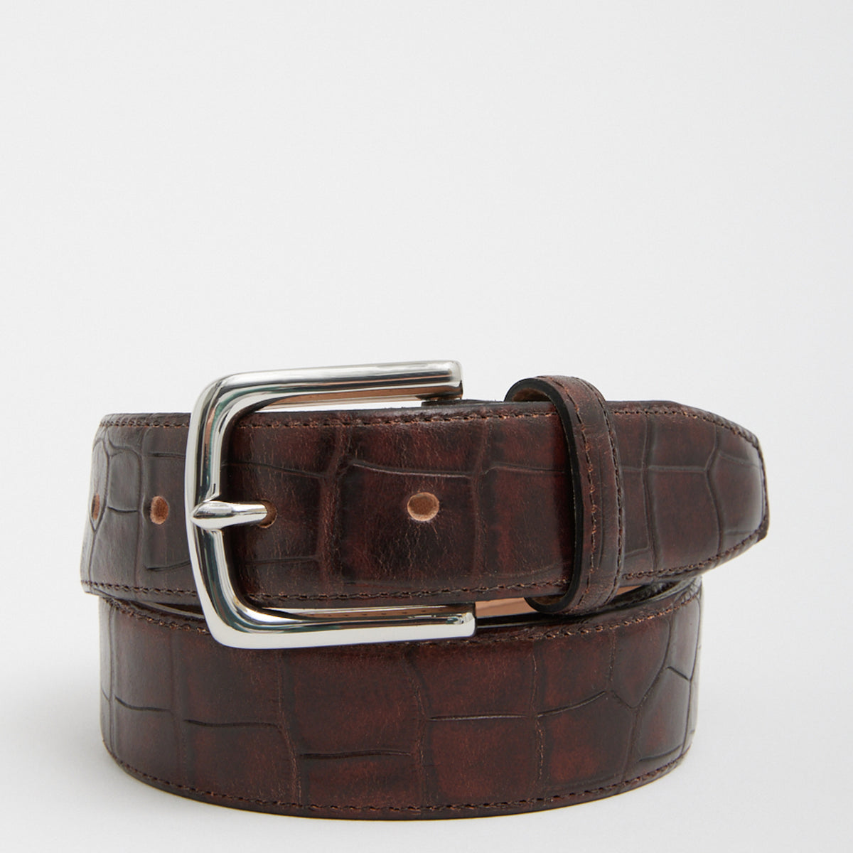 NWOT TOD’S Double T Leather Belt ~ in Brownish Crocodile Embossed Tom Ford - Double T croc-effect leather belt TOM FORD main image 3