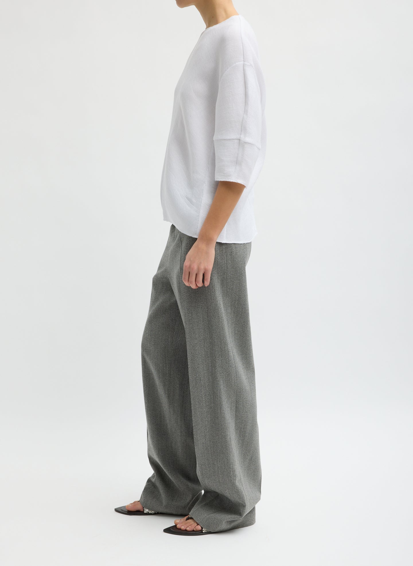 Viscose Plisse Hinged Short Sleeve Top – Tibi Official