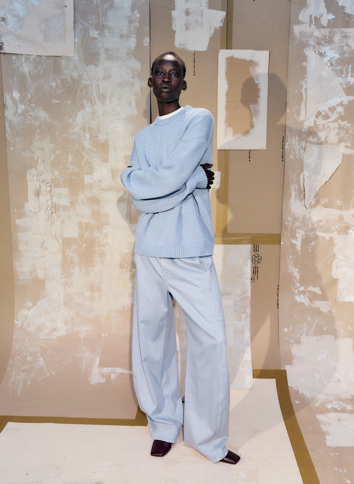 Cool Slate Garment Dyed Stretch Twill Sid Pant - editorial image on model