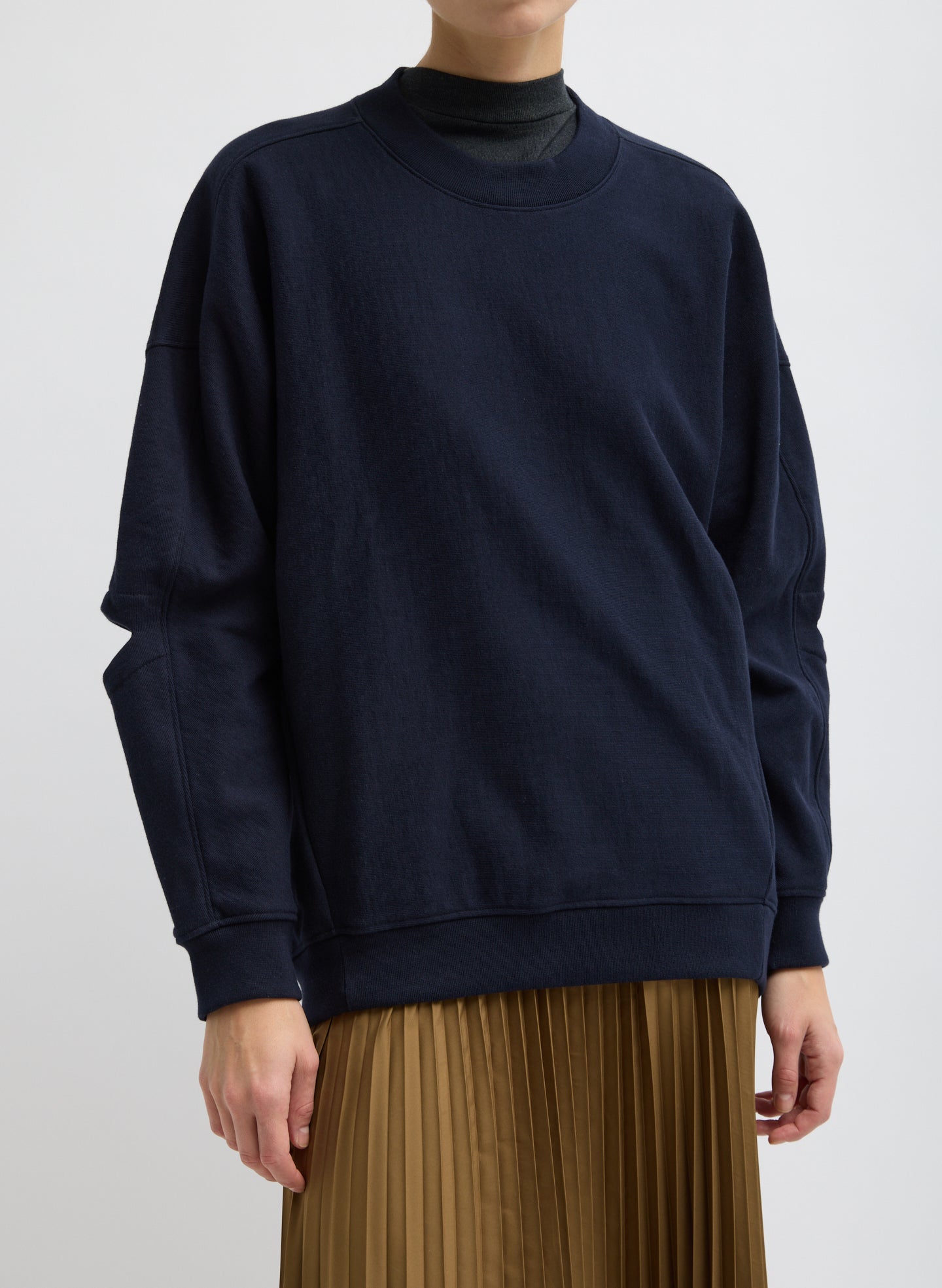 Cocoon Crewneck Sweatshirt - Navy-1