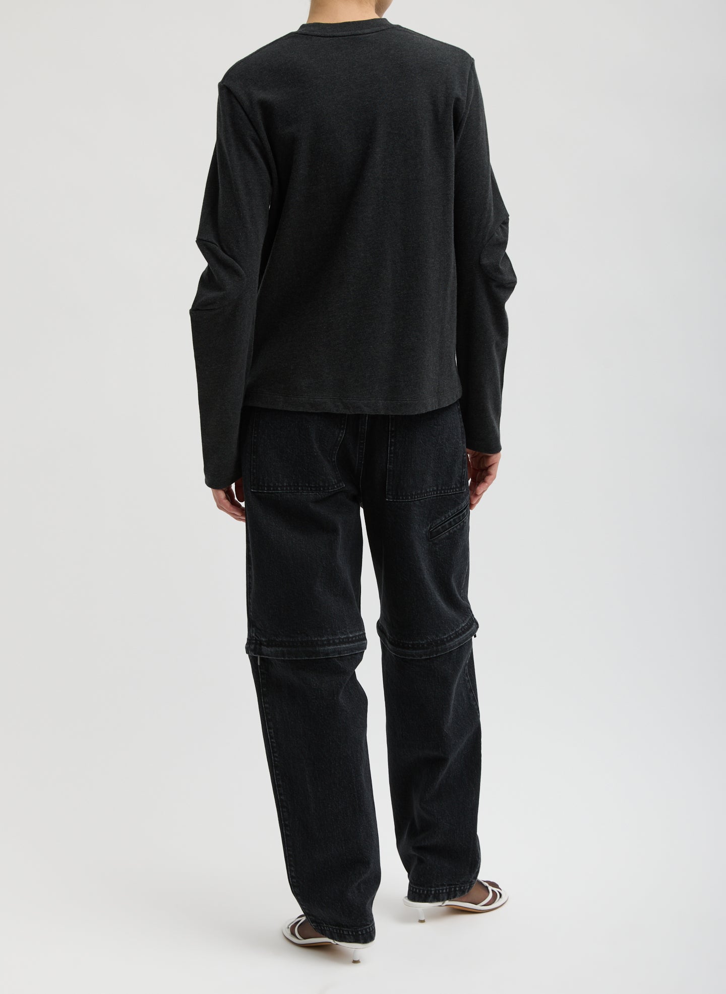 Black Denim Lars Convertible Zip Jean – Tibi Official