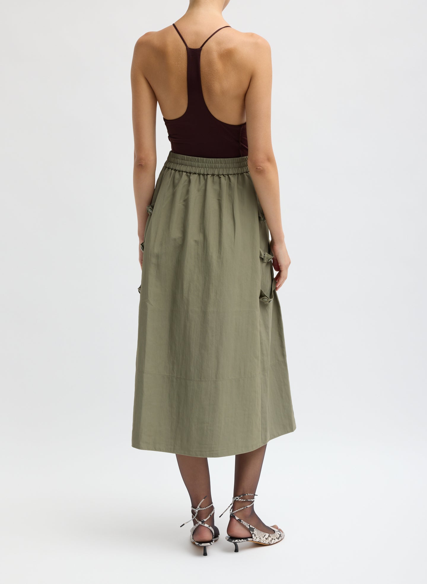 Techy Twill Pull On Midi Skirt – Tibi Official