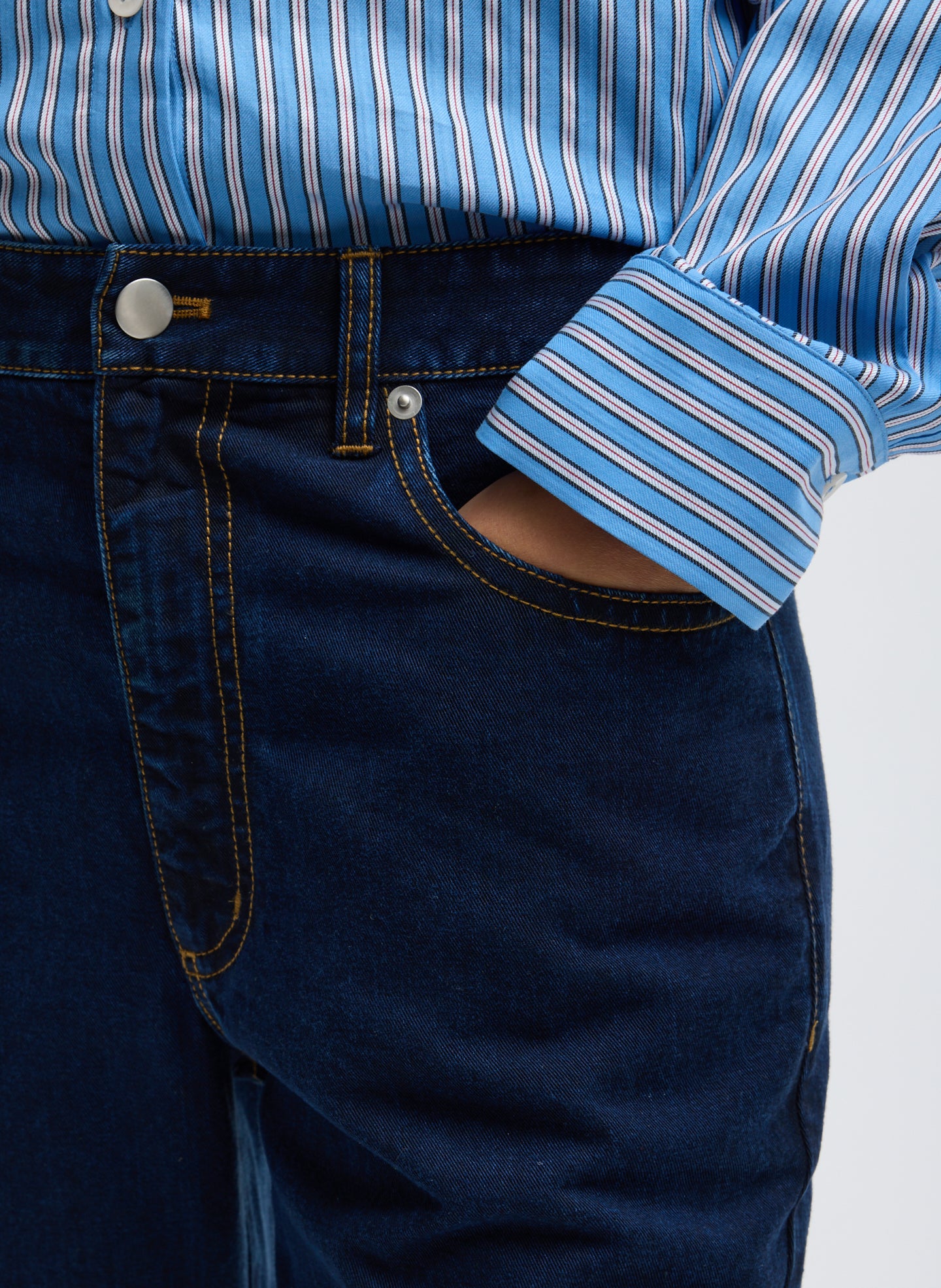 Tencel Cotton Denim Triton Slim Jean - closeup of pocket detail