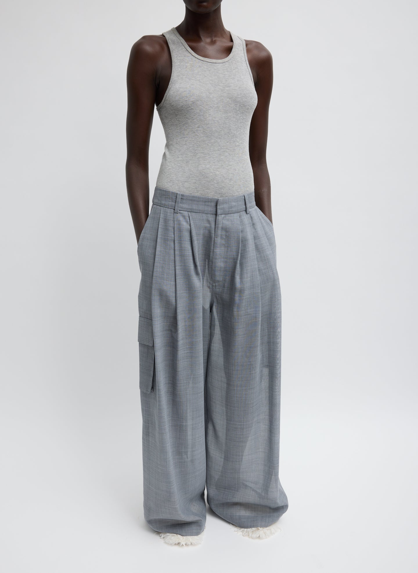 Sheer Wool Gauze Triple Pleat Pant – Tibi Official