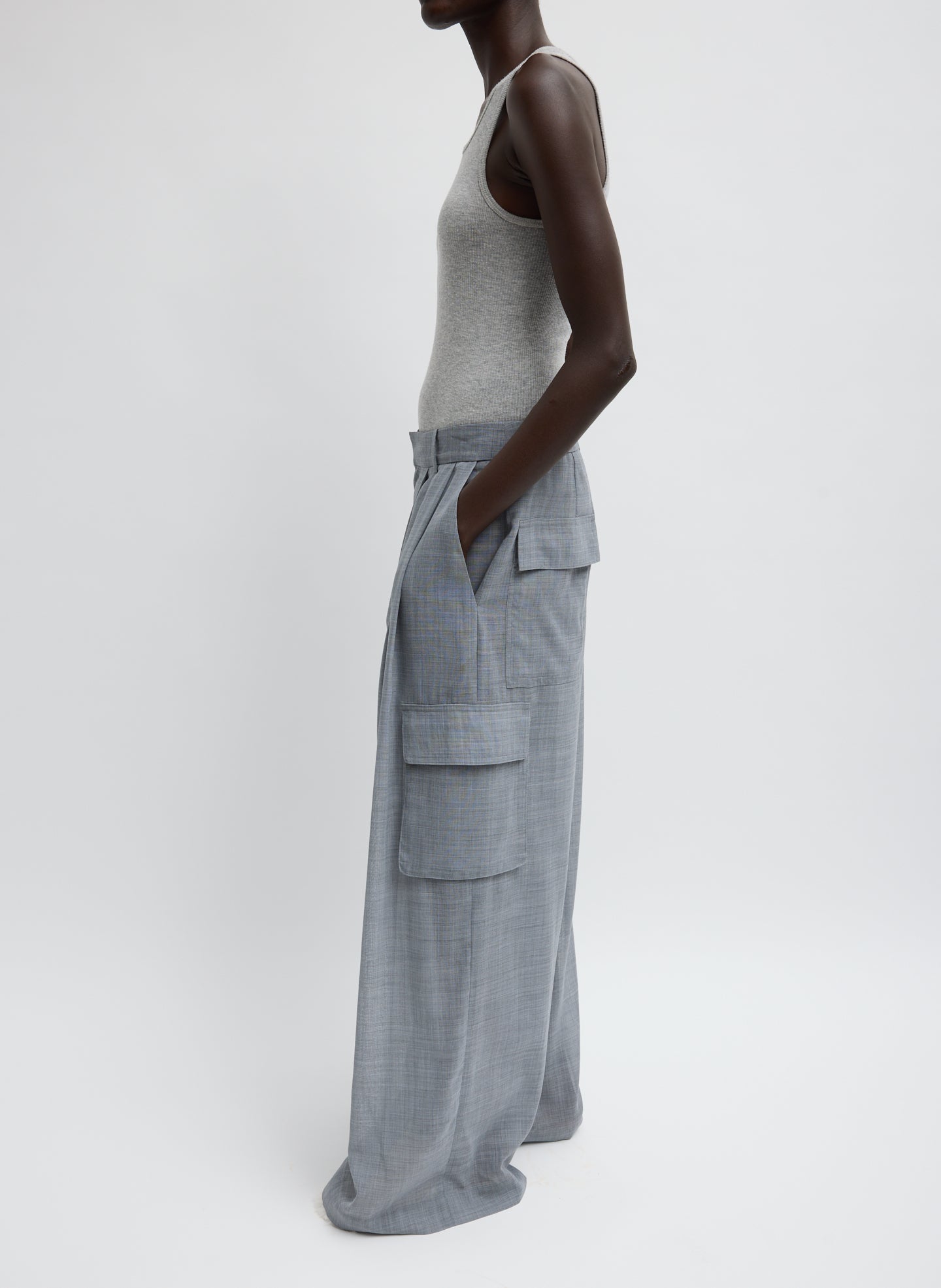 Sheer Wool Gauze Triple Pleat Pant – Tibi Official