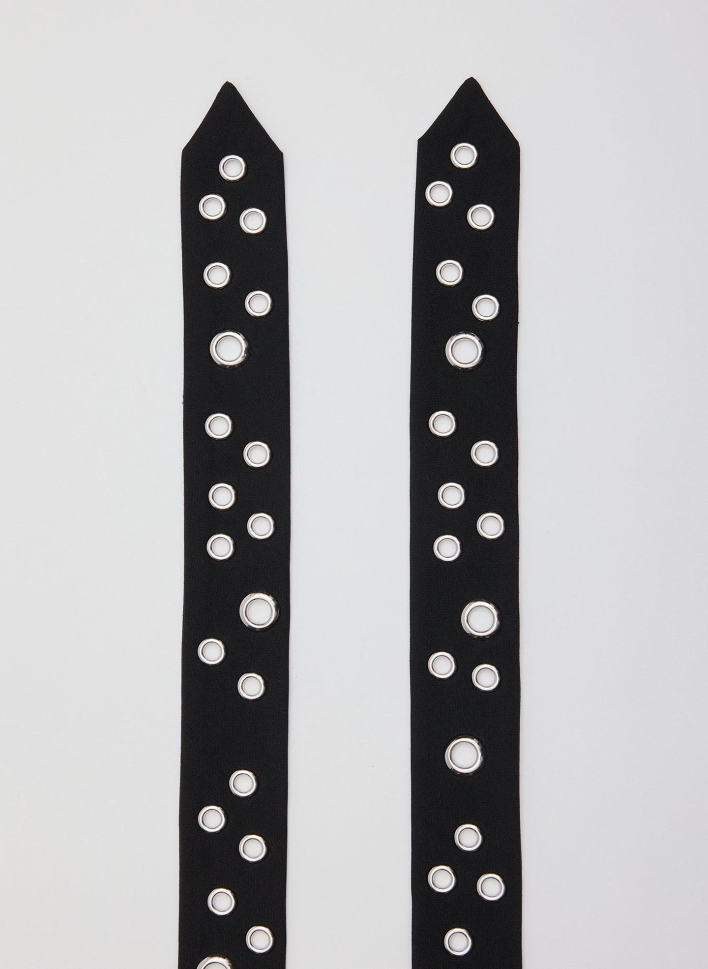 Black Recycled Tropical Wool Grommet Tie