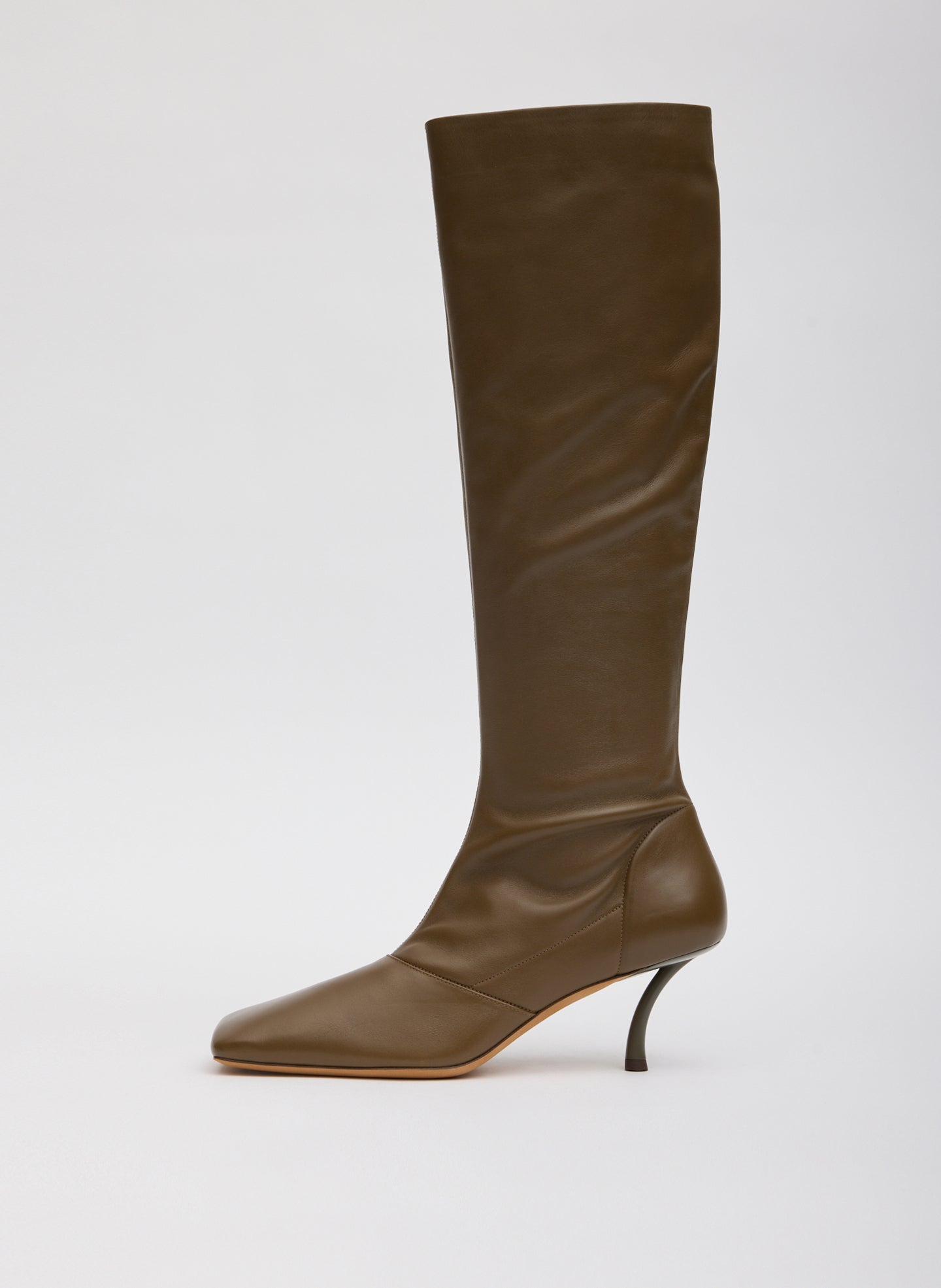Brannon Leather Boot - Brannon Leather Heeled Boot - tall boot - side view