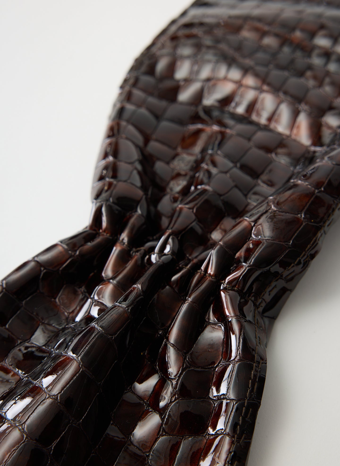 Crocodile Embossed Leather Mittens