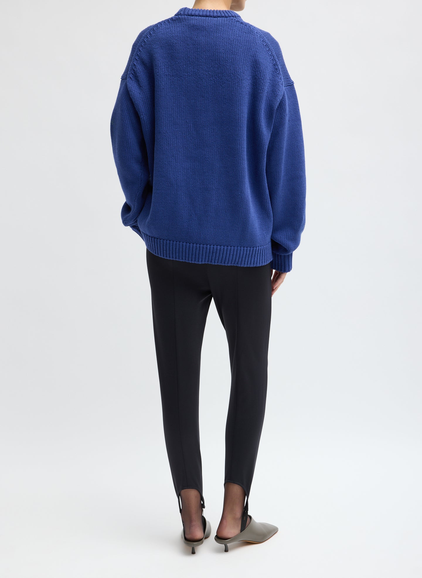 Black Active Knit Sporty Stirrup Pant - back view on model