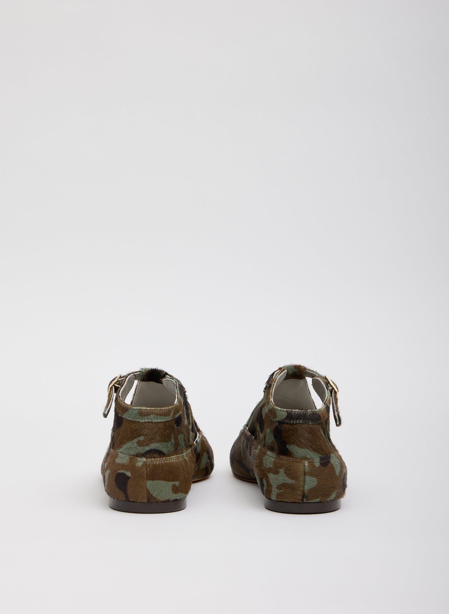 Green Camouflage Print Somerset Flat - pointed toe flat, back view